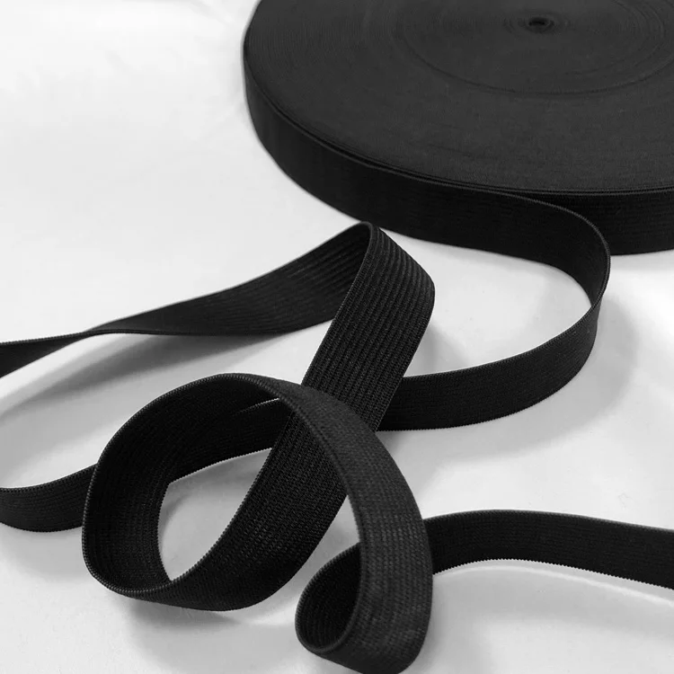 02-black 100 см* 2 м тканый плоский трикотажный эластичный шнур для шитья эластичная лента для шитья - Цвет: 02-black