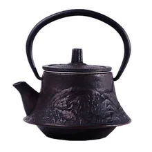 Чугунные Чай горшок без покрытия японский кунг-фу Чай набор Ретро чайник маленький горшок работы Hall of священная гора пейзажи 200cc
