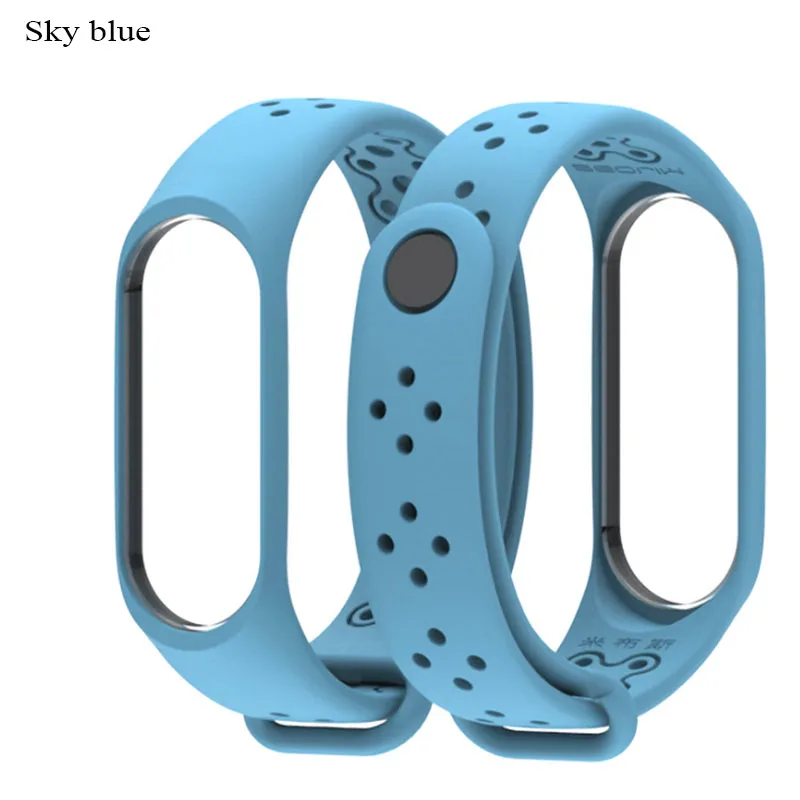 Mi jobs популярный спортивный ремешок для Xiaomi mi Band 3 силиконовый ремешок mi Band 3 ремешок для часов браслет M3 смарт-браслеты smartband аксессуары - Цвет: Sky blue
