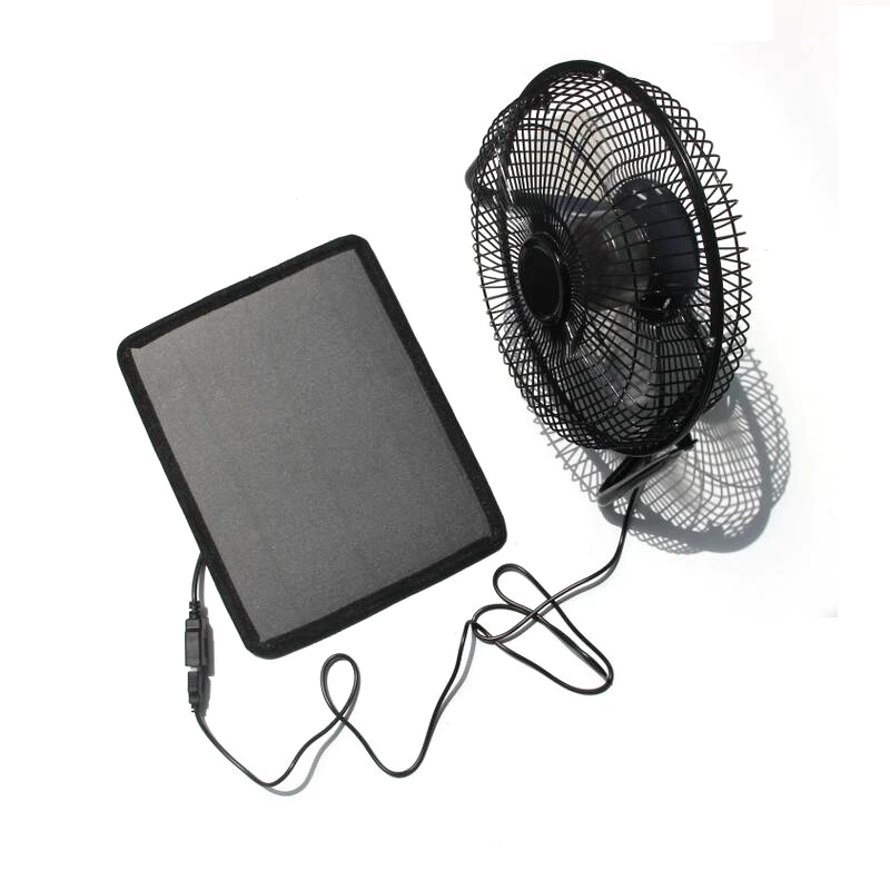 BUHESHUI 6 Вт Солнечная Панель зарядное устройство вентилятор для дома офиса улицы путешествия рыбалка 8 дюймов охлаждающая вентиляция вентилятор USB - Цвет: solar panel With Fan