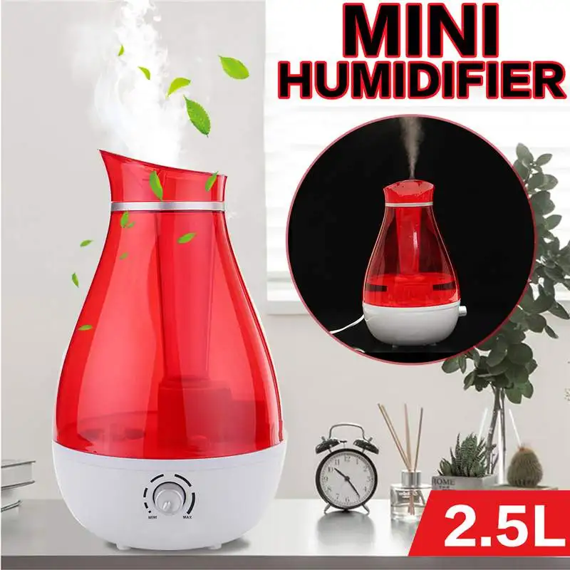 

2.5L 25W Red Ultrasonic Electric Humidifier Air Diffuser Wit Purifier Humidificador Atomizer Fogger Mist Maker For Home Office