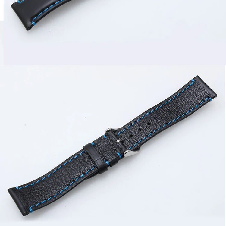 Высококачественный ремешок для часов Cordovan из натуральной кожи для мужчин и женщин, универсальный ремешок с пряжкой, водонепроницаемый, черный, синий, 20 мм