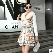 women jacket women winter coat Korean fashion winter long section of high-grade printing PU leather jacket coat free shipping