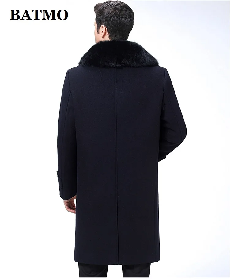 BATMO Новое поступление осенне-зимний высококачественный шерстяной длинный Тренч мужской, мужские шерстяные куртки, теплое пальто, большие размеры 1688