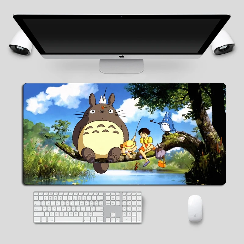  Cute Totoro Anime Mouse pad Large 60x30cm Soft Rubber Locking Edge Gaming Mousepad Cartoon Computer