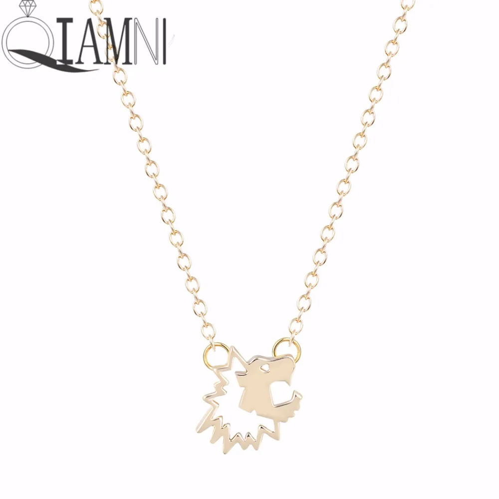 QIAMNI хип-хоп Милая цепочка с головой льва в виде животных ожерелье подвеской для