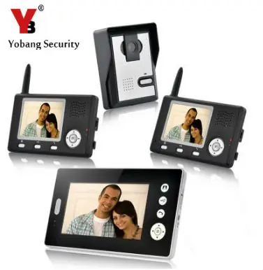 

YobangSecurity Wireless Video Door Phone Doorbell Intercom Video Entry Intercom System with Triple Receivers-3 Wireless Receiver