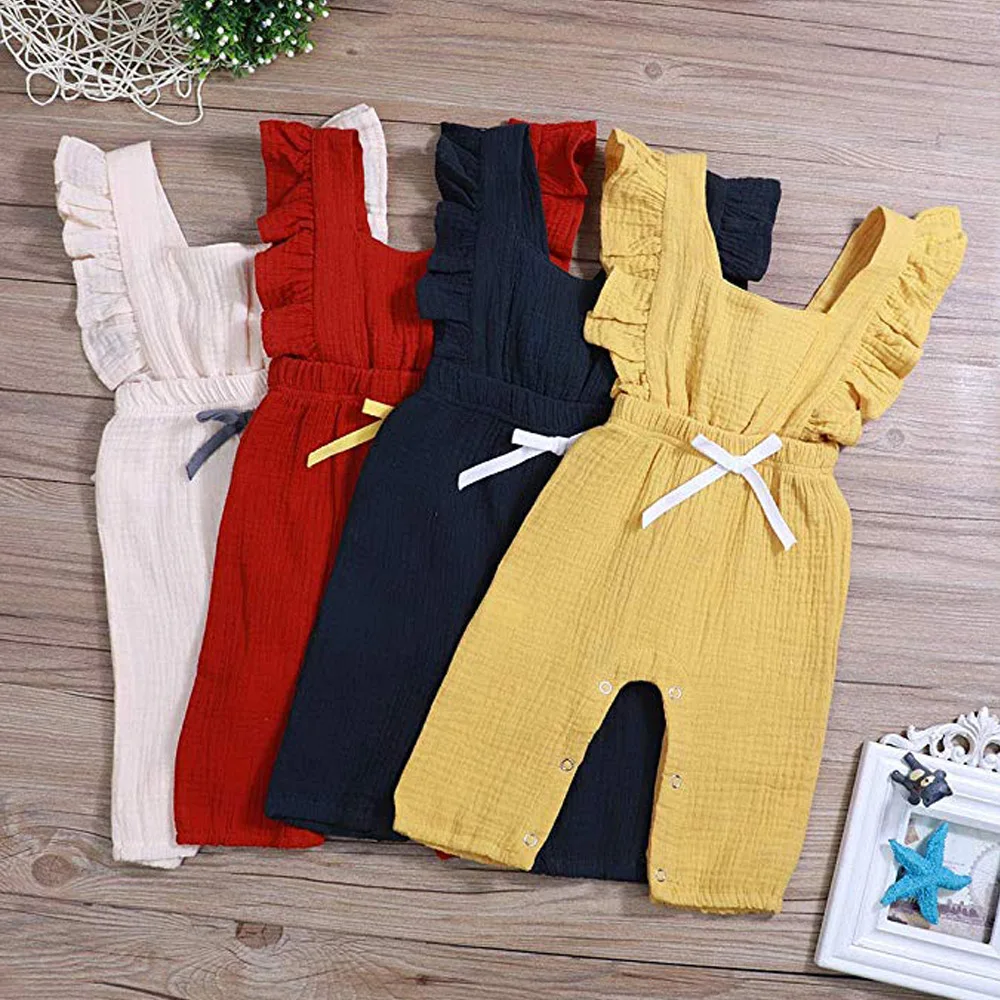 

Cute Newborn Baby Girl Clothes Sleeveless Romper Cotton Jumpsuit Outfits One pieces Summer Rompers Girls