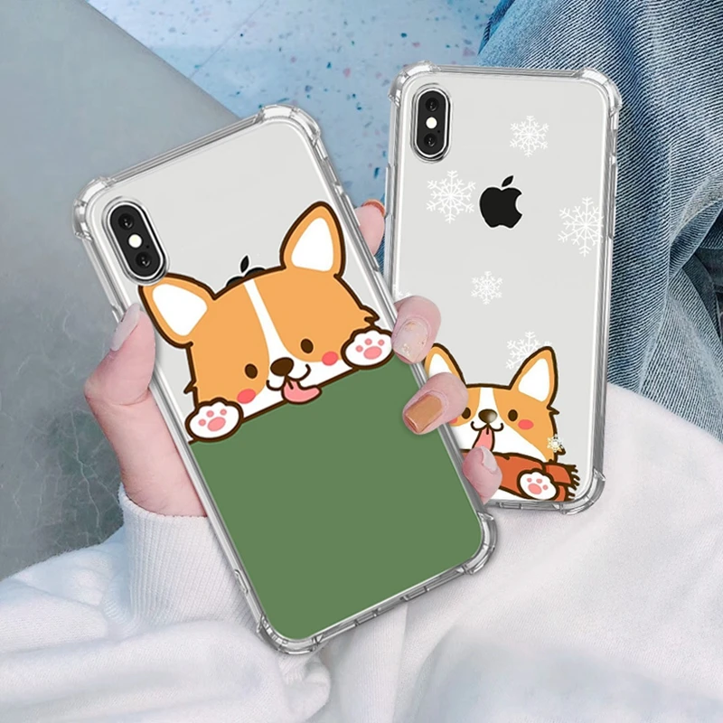 Прозрачный чехол для телефона shaba Inu iPhone 7 8 6 6s plus xs max x xr с четырьмя углами