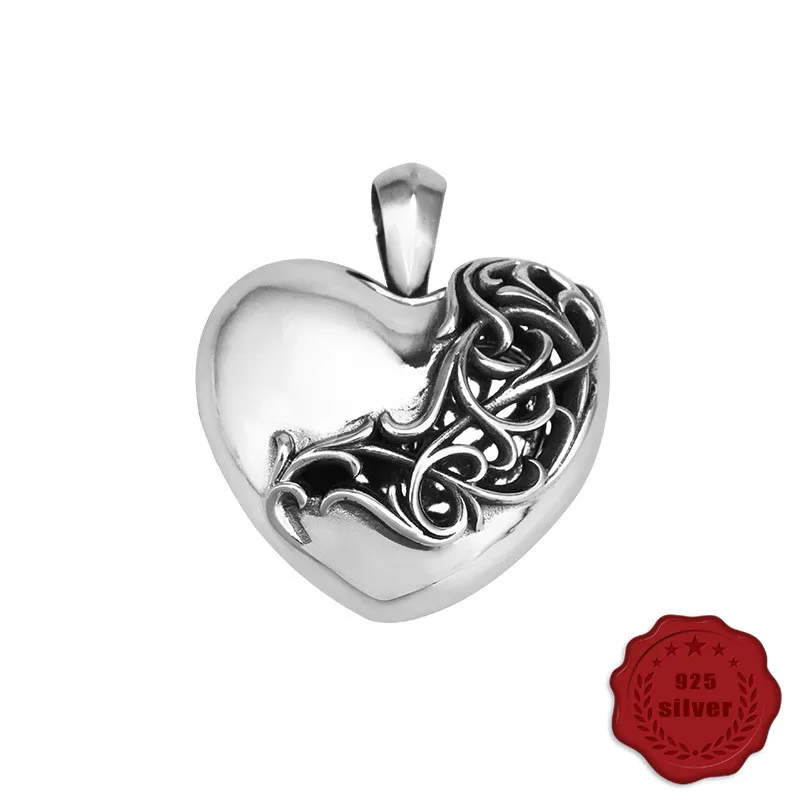 

925 sterling silver pendant retro personality fashion punk style heart-shaped hip hop simple couple style send love 2019 hot new