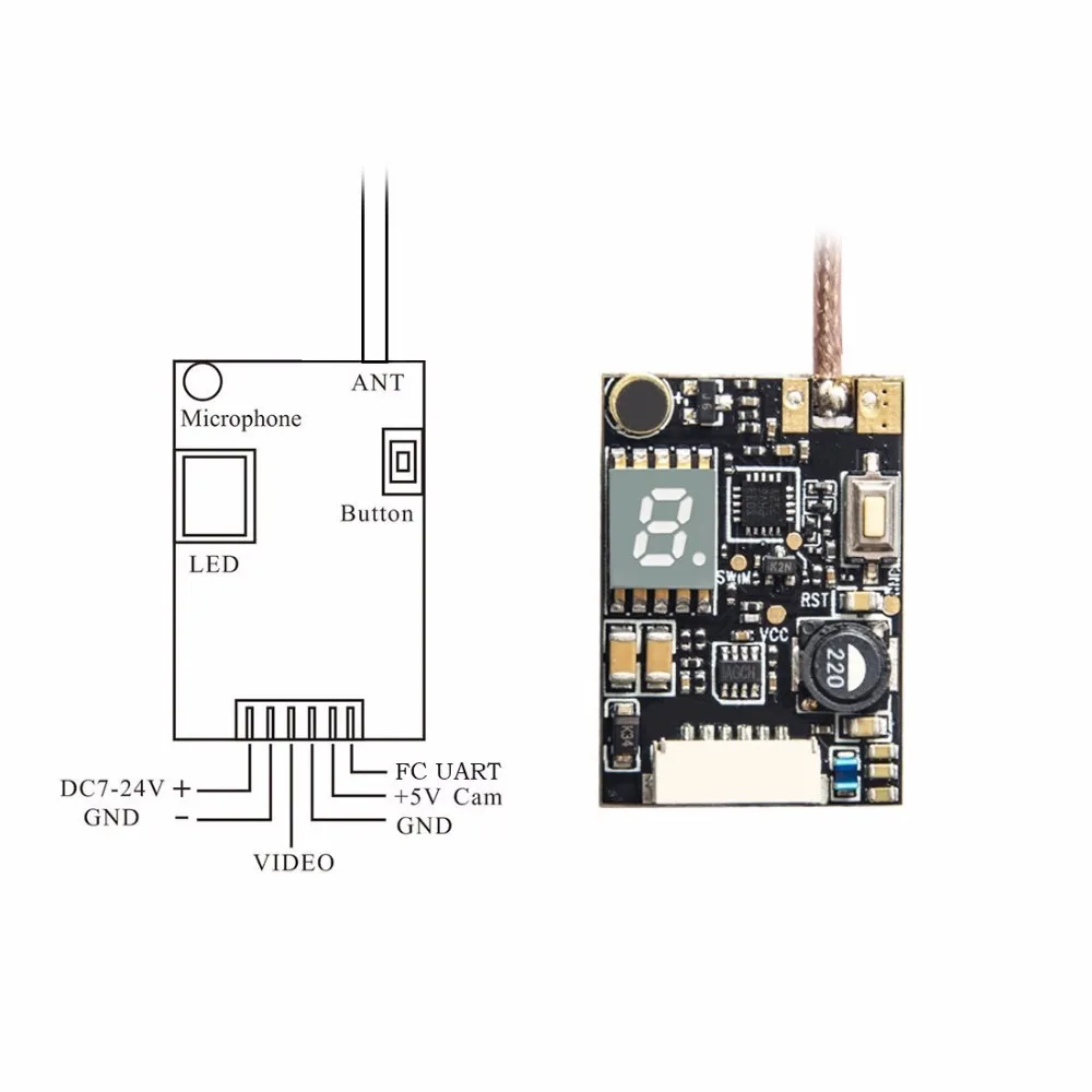 AKK X2P 5,8 Ghz 40CH 0,01 mW/25 mW/200 mW/500 mW/800 mW переключаемый передатчик FPV с Pigtail совместимая поддержка Betaflight OSD FC