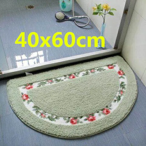 Романтический цветочный Противоскользящий коврик для ванной комнаты, супер мягкий коврик для гостиной, спальни, напольный коврик в форме сердца, прямоугольный коврик, коврик для туалета - Цвет: Semicircle Lv 40x60
