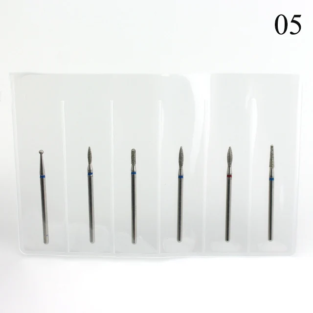 6pc Diamond Nail Drill Bit Set Milling Cutters For Manicure Electric Machine Pedicure Burr Bits Cuticle Remove Nail Art Tools - Цвет: 5