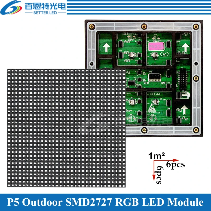 

60pcs/lot 160*160mm 32*32 pixels Waterproof Outdoor 1/8 Scan 3in1 SMD Full color P5 RGB LED display module