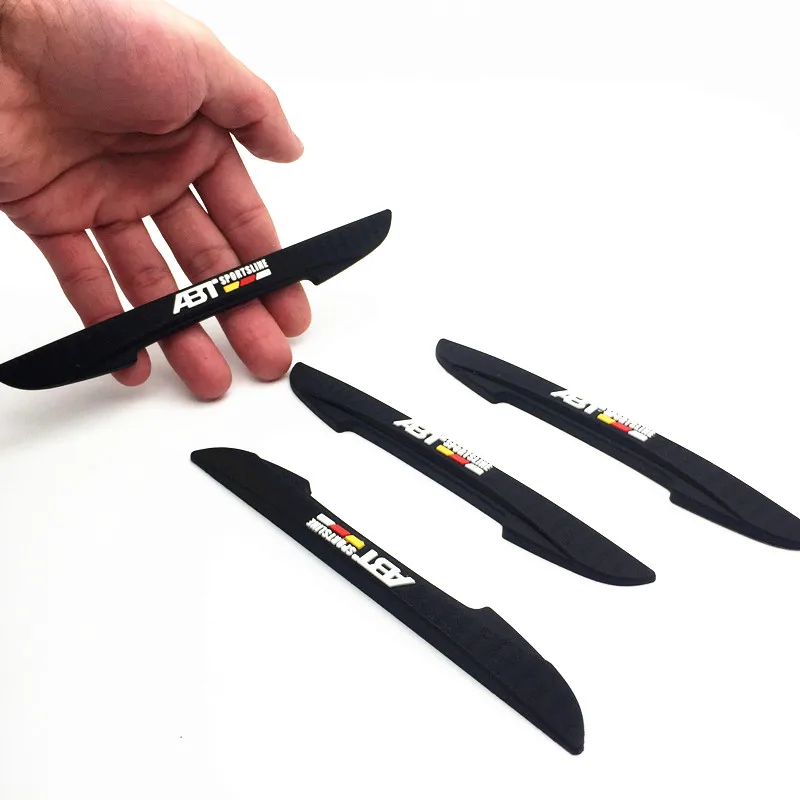 

4pcs ABT Logo Waterproof Car Door Side Protector Bumper Strips Decal SUV Body Decorative Black Anti-Collision Bar Paste For VW