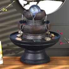 Großhandel Feng Shui Indoor Fountain Gallery Billig Kaufen Innen Wasser Brunnen Harz Dekorative Handwerk Geschenke Feng Shui Desktop Hause 110 V