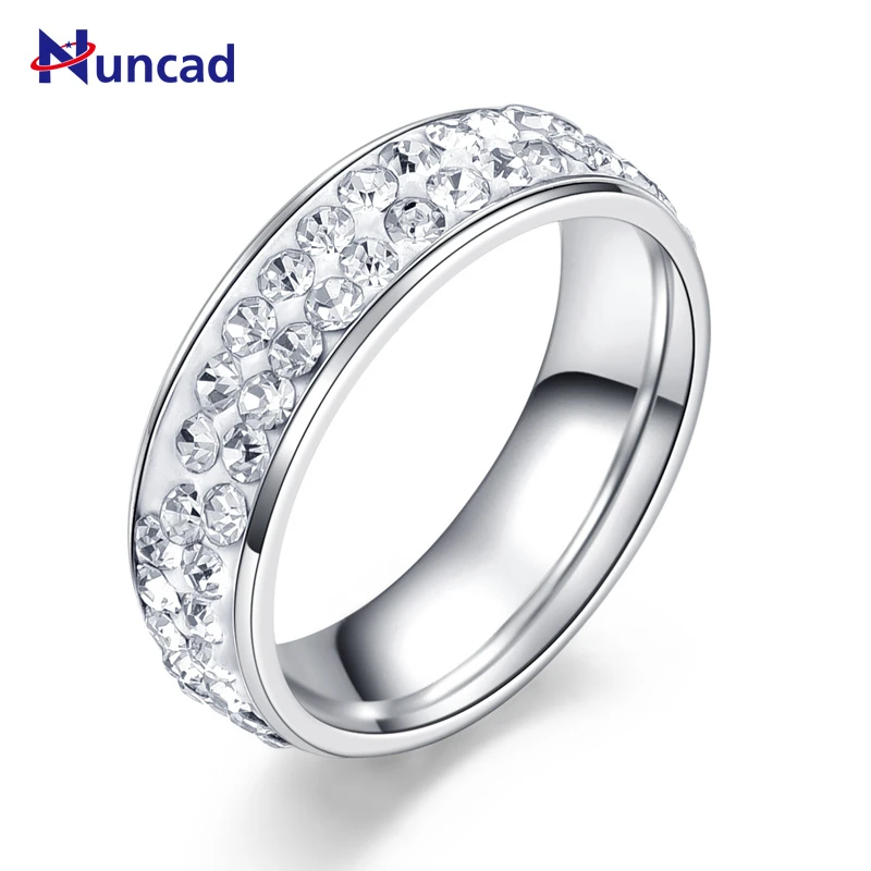 de boda de 2 para hombre, anillos de acero inoxidable con diamantes de imitación, aneis, joyería de moda de Color plata para compromiso de alta calidad|wedding band|stainless steel ringmens rings