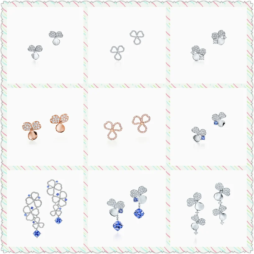 

SHINETUNG 1:1 S925 Sterling Silve Original TIFF High Quality Flower Rhyme Series Earrings Women Romantic Gift Charm Jewelry