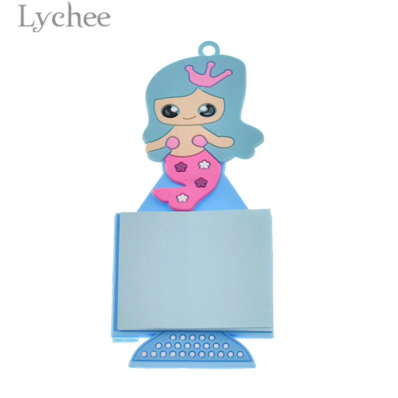 

Lychee Kawaii Mermaid Note Paper Fridge Magnet Creative Refrigerator Magnets with Note Home Kitchen Decoration