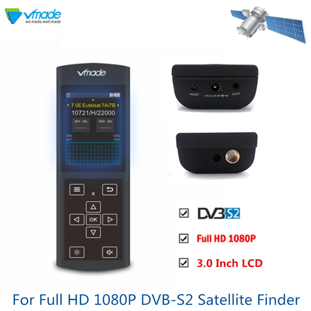 

Vmade Original Satellite Finder DZ6370 3.0 Screen For DVB-S2 HD 1080P FTA Band Digital Sat Satellite Support Software Upgrade