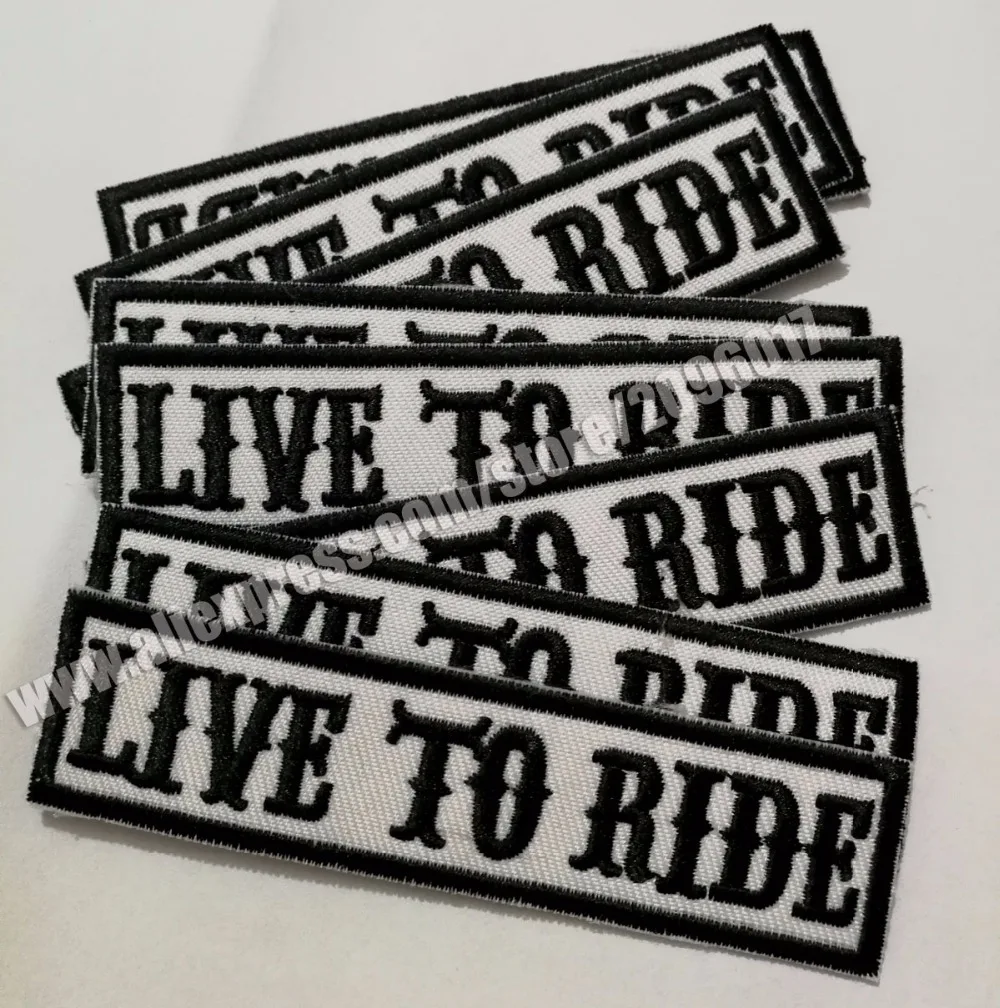 BLACK CUSTOMIZED MOTOR LIVE TO RIDE PATCHES BADGES Embroidered Iron On