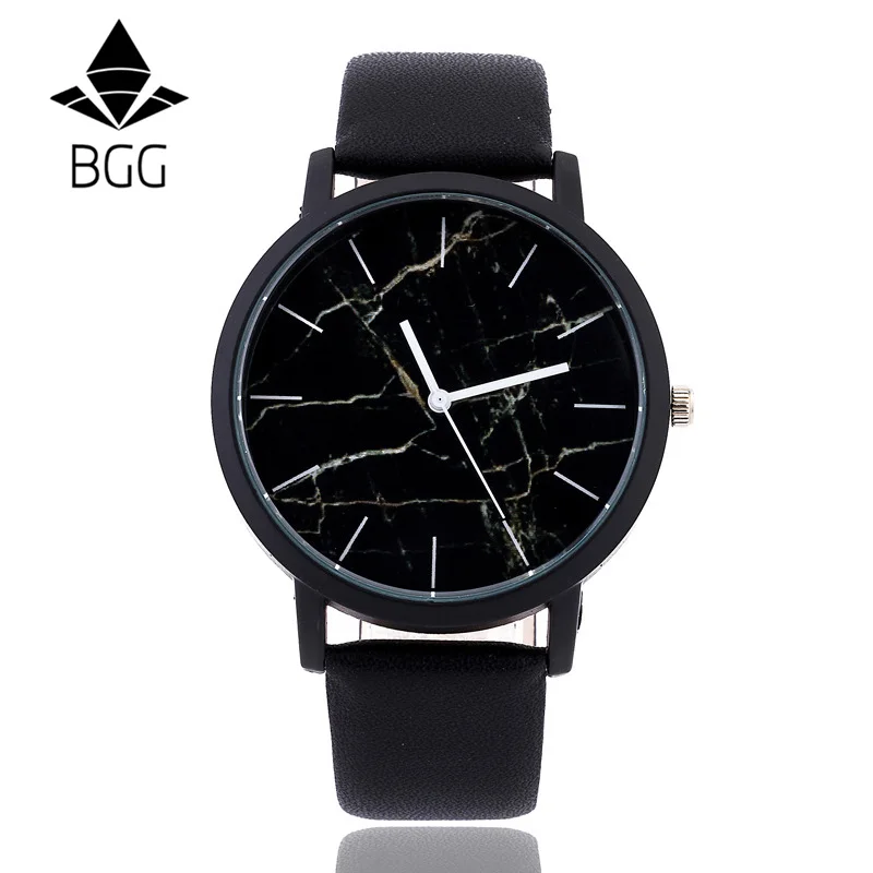 British style Marble Watches 2018 Hot Fashion Marbling Stripe Creative Quartz Watch Men Women Wristwatches Genuine Leather Clock