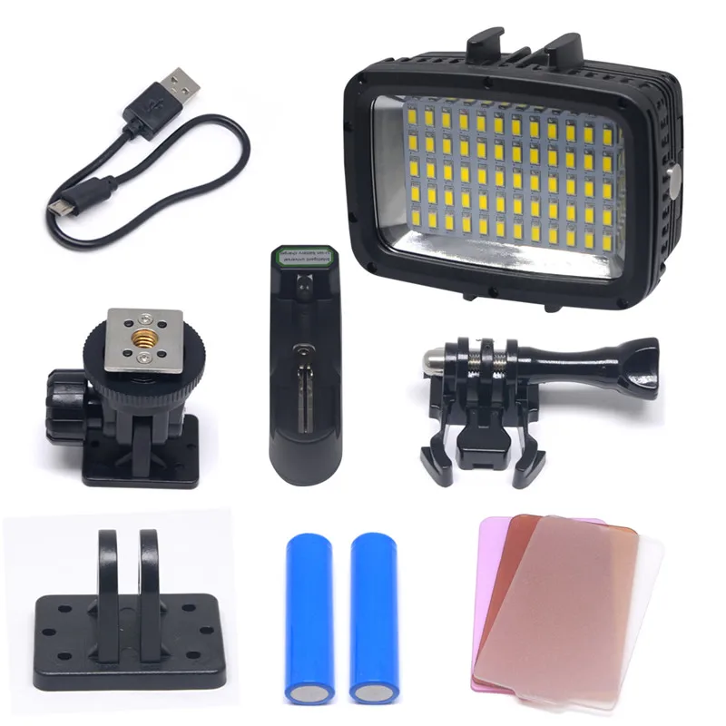Prix pour Mcoplus le-60y étanche vidéo led lumière sous-marine 40 m 1800lm 60 pcs plongée lampe pour dv dslr gopro xiaoyi sjcam hero caméras Prix pour Mcoplus le-60y étanche vidéo led lumière sous-marine 40 m 1800lm 60 pcs plongée lampe pour dv dslr gopro xiaoyi sjcam hero caméras