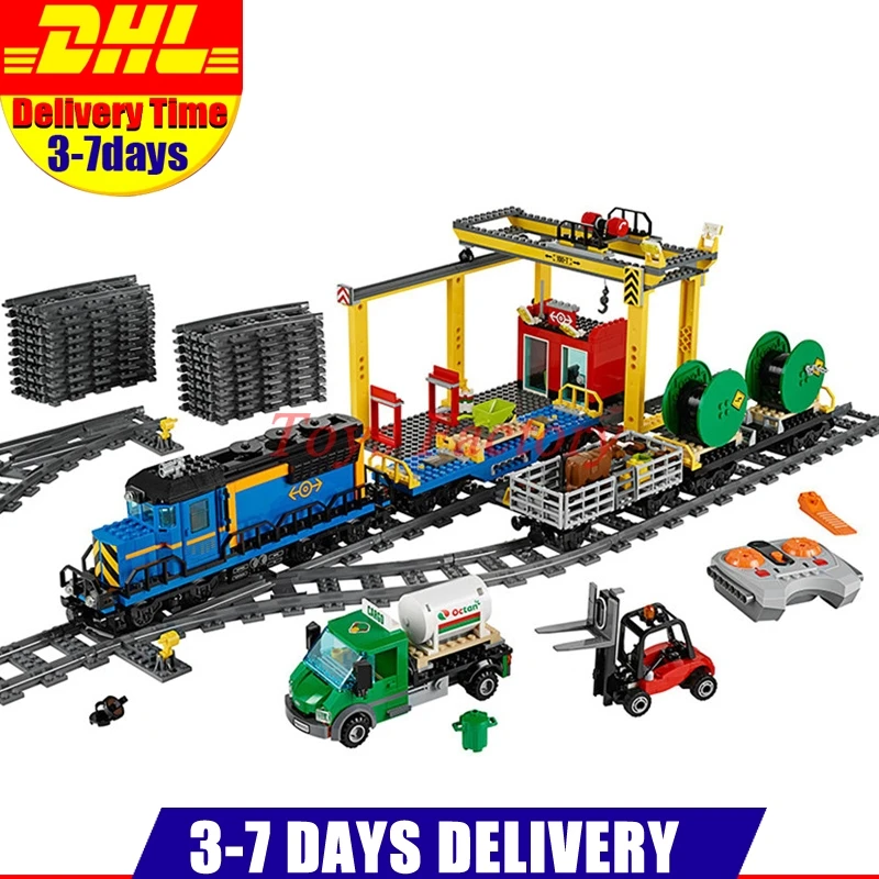 

Compatible Legoinglys 60052 DHL Lepin 02008 959PCS City Explorers Cargo Train DIY Building Blocks Bricks Toys for Children Gifts