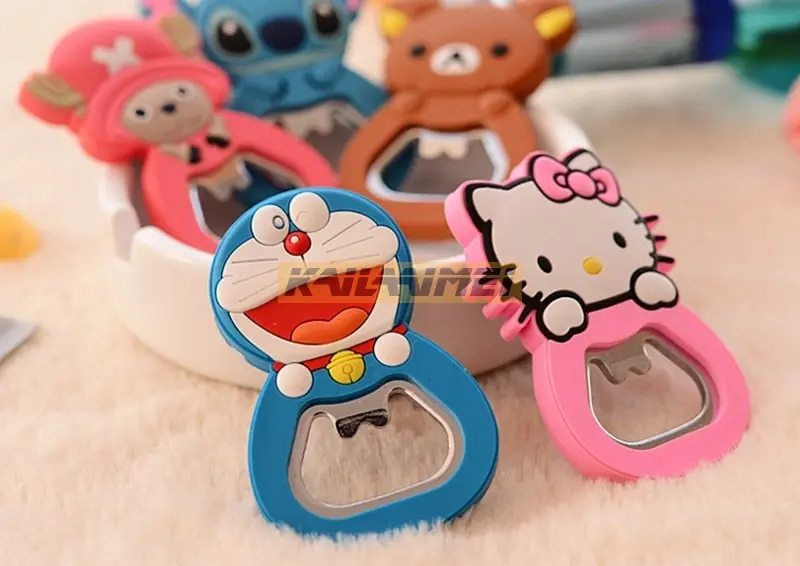 

500pcs Cute Cartoon Stainless Steel Beer Bottle Opener With Magnet Fridge Magnet trinket abridor de garrafa cerveja