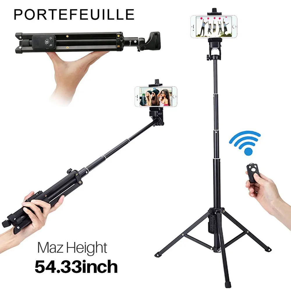 Portefeuille 3 in 1 Yunteng Selfie Stick Tripod Stand Mini Monopod Bluetooth For Iphone X 8 7 6 Xiaomi Redmi 5 Plus mi a1 Holder (1)