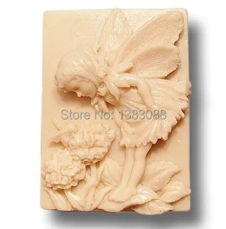 

Enjoying flowers angel soap mold fondant cake molds chocolate mould FM327
