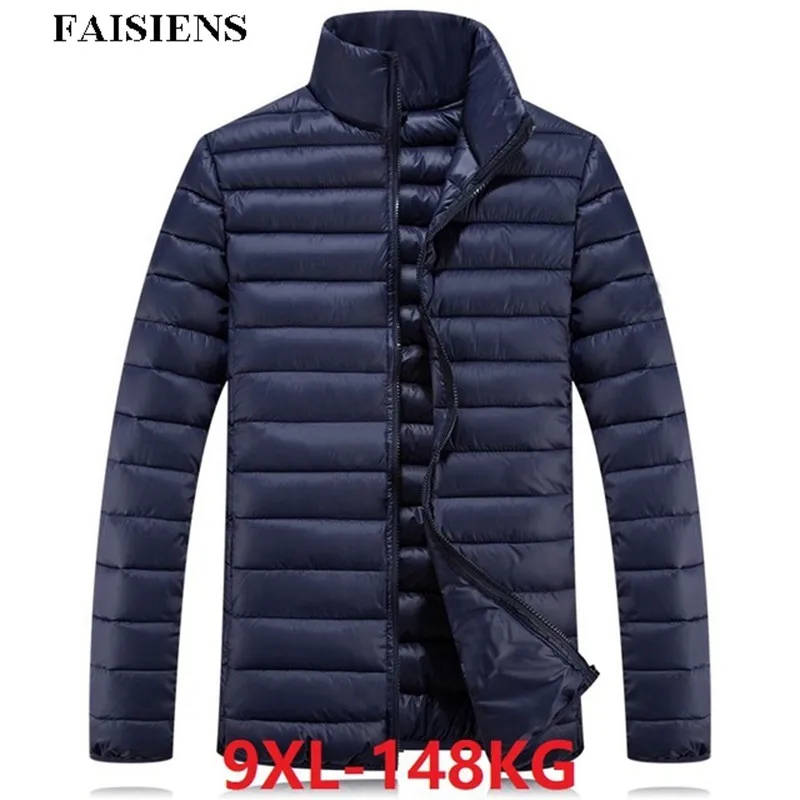 

FAISIENS Autumn Winter Warm Men Parkas Plus Large Size Big Sportwear 6XL 7XL 8XL 9XL Casual Down Parkas Thin Light Black Jackets