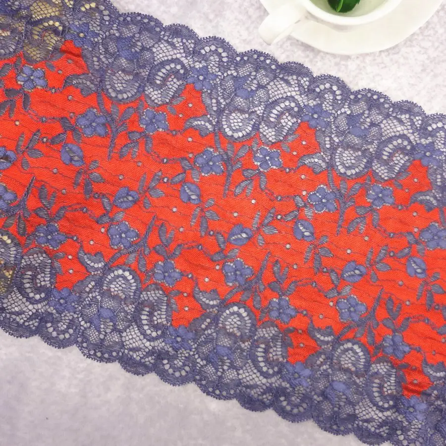 

#99 Lace 19CM Wide 2 yards/lot Stretch Elastic Lace Edge Trim Sewing Supplies Handmade Ribbon Fabric Garments