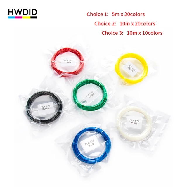 Special Offers HWDID 10 color 20 color 3D Pen Filament PLA 1.75mm Plastic Rubber Printing Material for 3D Printer for 3D Pen handles 5m 10m Special Offers HWDID 10 color 20 color 3D Pen Filament PLA 1.75mm Plastic Rubber Printing Material for 3D Printer for 3D Pen handles 5m 10m