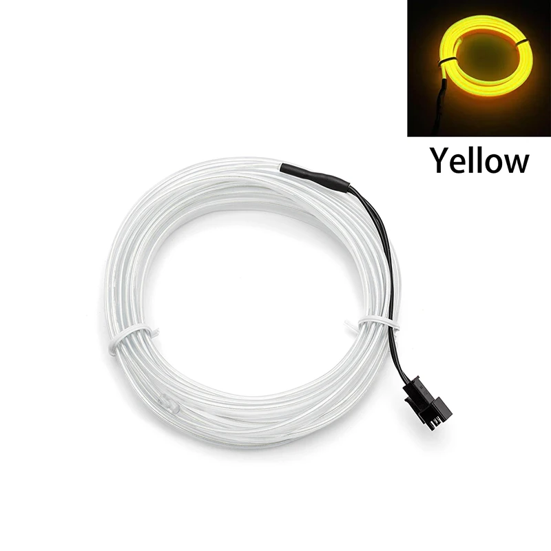 1 м/2 м/3 м/5 м освещение салона автомобиля Авто Светодиодная лента гирлянда EL провод веревка трубка гибкий неоновый светильник с 12 В USB сигаретный привод - Испускаемый цвет: yellow