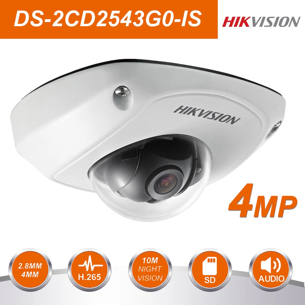 

Original Hikvision DS-2CD2543G0-IS 4MP Mini Dome POE IP Camera Outdoor Security CCTV Video Surveillance IR 30m H.265 Cheap Price