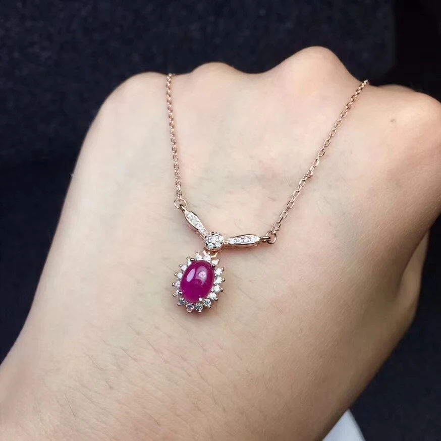  Naturel rouge rubis gemme élégant aimable rond Diana collier naturel pierre gemme pendentif collier