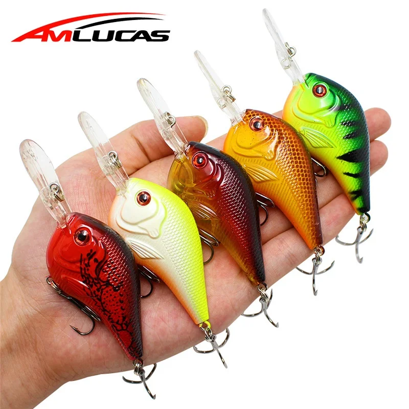 Amlucas جديد المتذبذب الصيد إغراء 90 مللي متر 11.1g Crankbait أسماك بيكي باس التصيد بايك الكارب الصيد كل شيء ل الصيد WW164