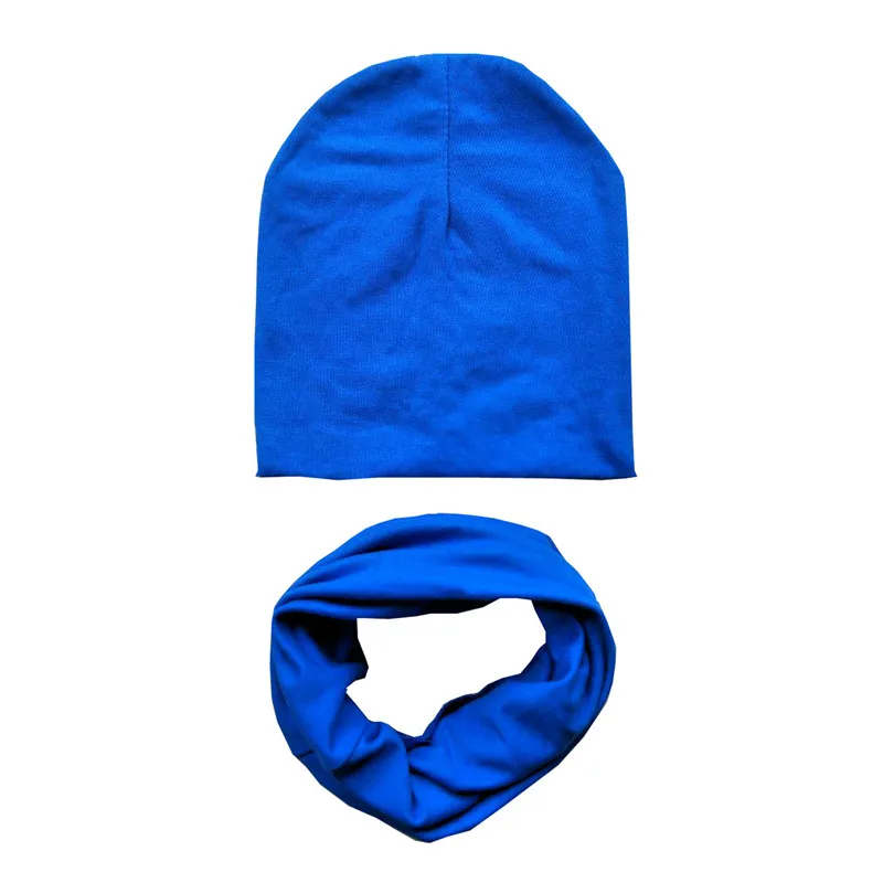 

Fashion Solid Children Hat Scarf Set Kids Neckerchief Cotton O Ring Scarf Children Beanies Caps Autumn Winter Baby Hat Scarf