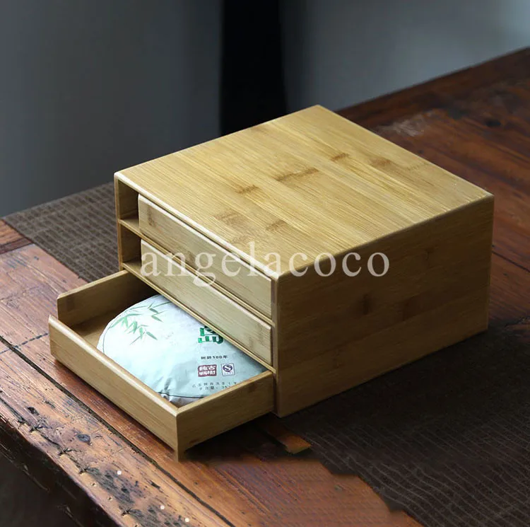 Квадратная деревянная коробка для чая пуэр, контейнер для хранения сыпучих продуктов, чайные лотки кунг-фу, резная чайная посуда, органайзер, шкатулка, сундук, подарок