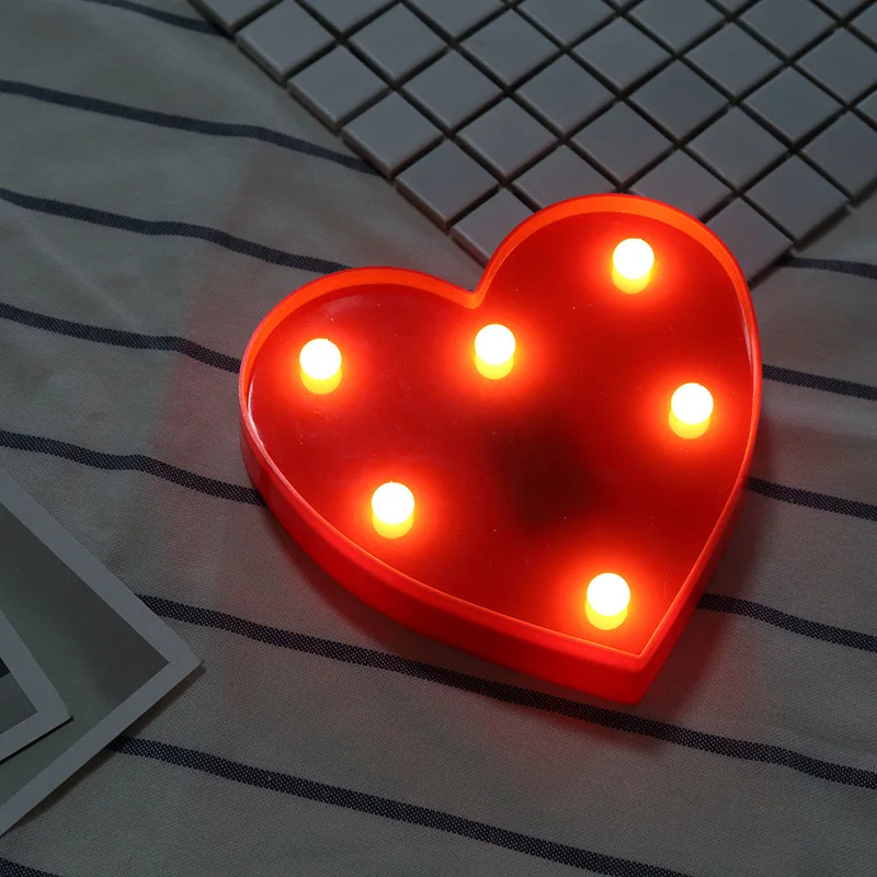 С сердцем и надписью «Дизайн Светодиодный светящийся вечерние поставки ночник Marquee знак Алфавит лампа для дома для клуба Уличный настенный Декор - Цвет: love heart