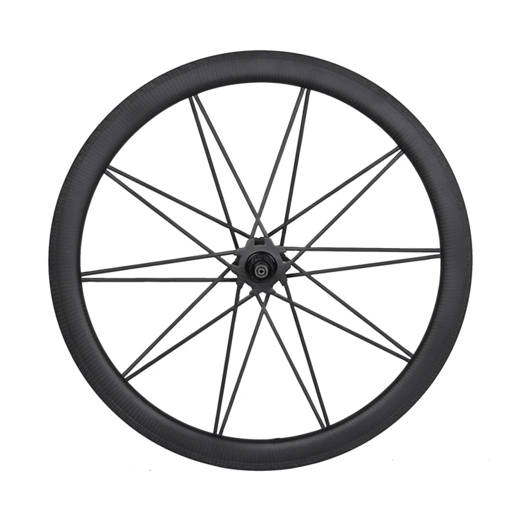 700C углеродное шоссейное Велосипедное колесо 23 мм Ширина 46 мм Clincher базальтовая тормозная поверхность с полностью углеродными спицами - Цвет: Rear Wheel