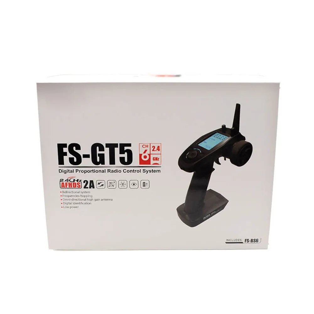 Для Flysky GT5 2,4 г 6CH гироскоп передатчик с BS6 приемник Fail-Safe FS-GT5 контроллер для RC автомобиля Лодка AA/2 S двойной батарея порты