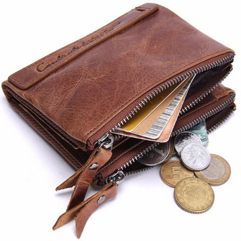 

Men's Wallets Genuine Leather Brown Black Wallet Men Women Red Clutch Male Coin Purse Card Holder Money Bags Carteira Feminina