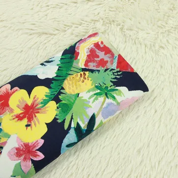 

75cmx140cm slight elastic thicken pure cotton fabric with cartoon flamingo fixed position print handmade DIY bag cloth B70