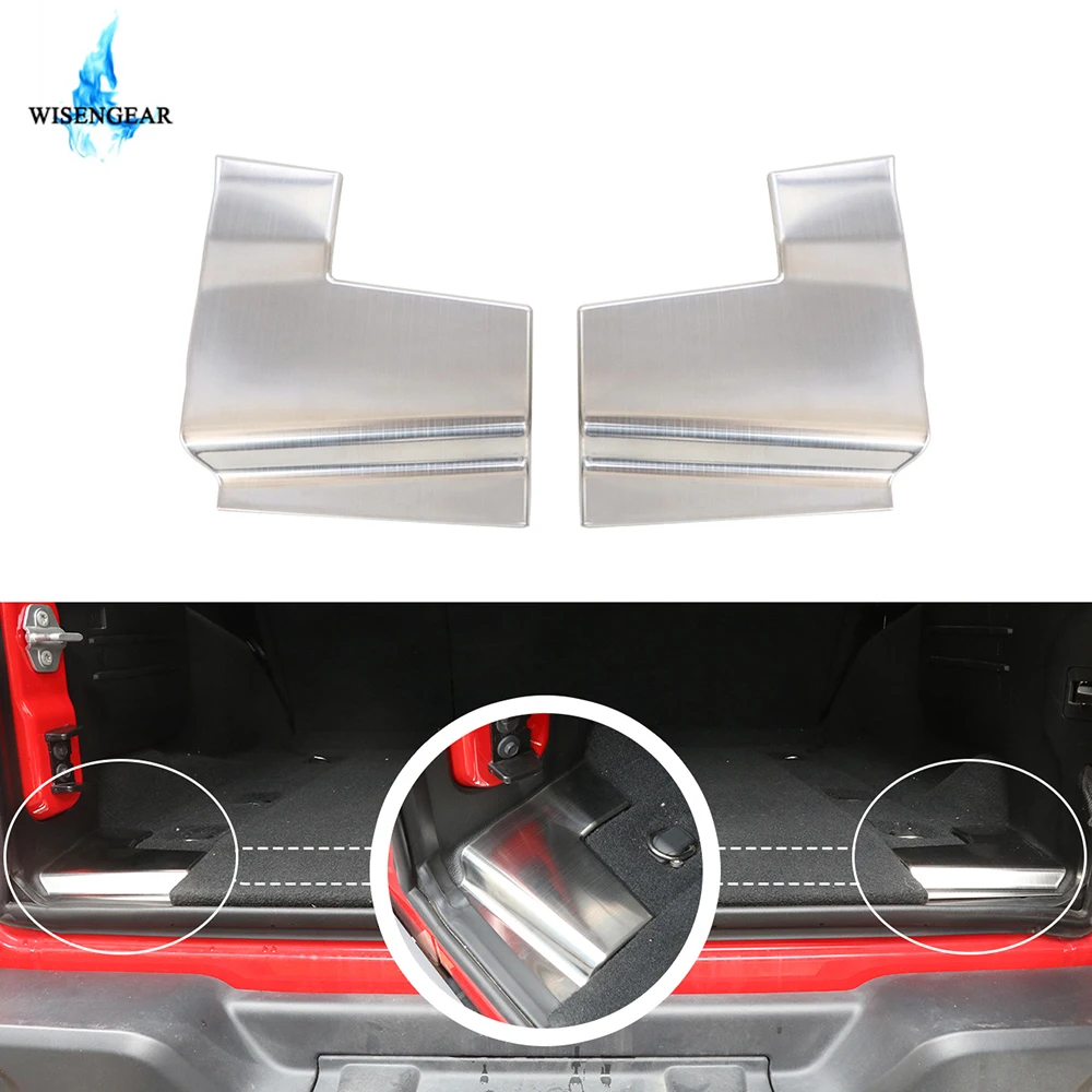 

WISENGEAR For Jeep Wrangle JL 2018 2019 Rear Body Trunk Guards Cover Stainless Steel Door Sill Entry Guard Cargo Liner Protector