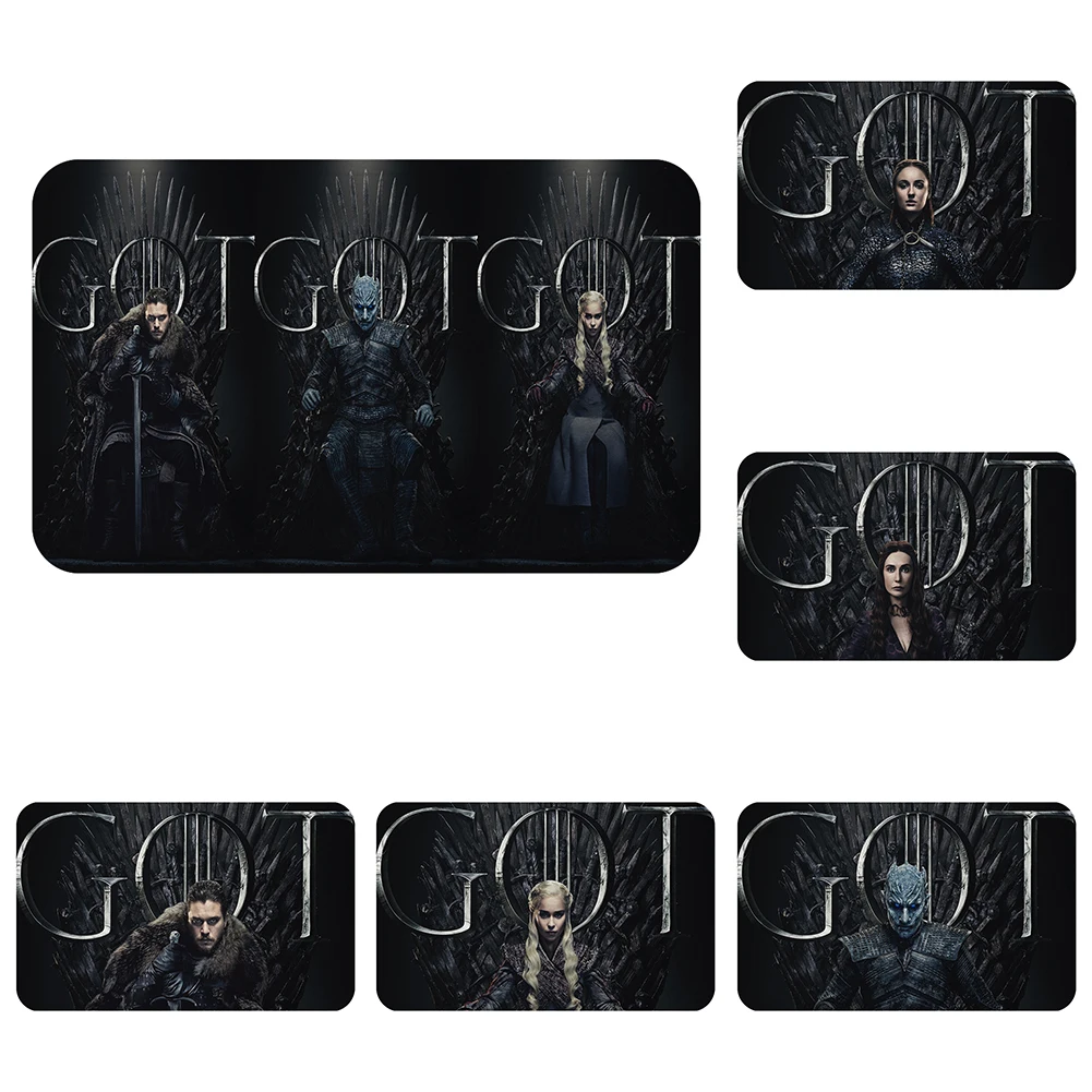 

Game of Thrones Main Characters on Throne Doormat Bath Kitchen Carpet Decorative Anti-Slip Mats Room Car Floor Bar Rugs Gift