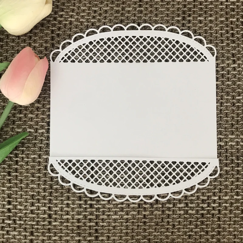 

Semicircle Hollow Mesh Metal Cutting Dies for Scrapbooking DIY Album Embossing Folder Paper Cards Maker Template Decor Stencils