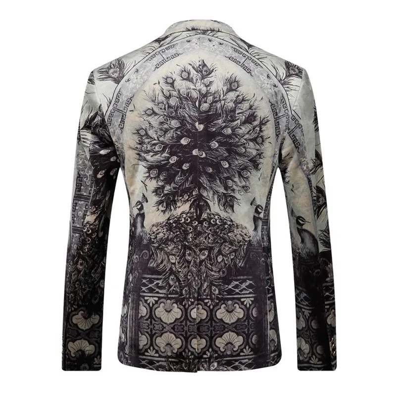 Wholesale Men Blazers And Jackets 2016 Peacock Printed Blazer Men ...