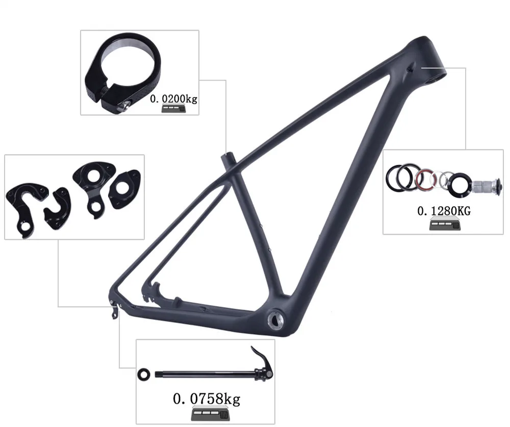 Top 2017 carbon MTB frame 27.5er/29 Mountain bicycle frameset 142*12mm thru AXle frame UD carbon mountain bike frame 650B/29ER 2